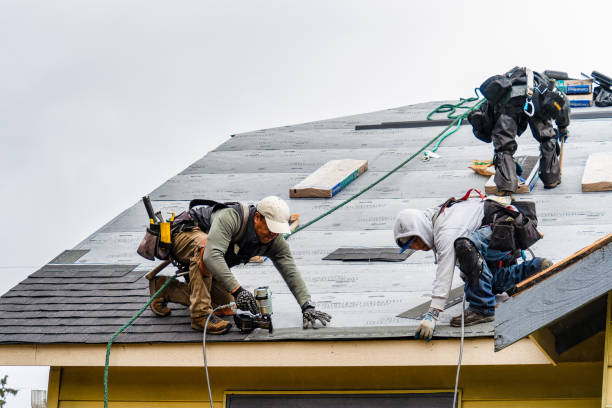 Professional Roof Installation technician working in Pavilion, NY